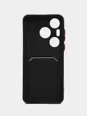 Черный чехол для Huawei Pura 70 Pro /70 Pro Plus (Хуавей пура 70 про плюс +), с карманом для карт