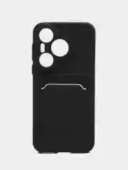 Черный чехол для Huawei Pura 70 (Хуавей пура 70), с карманом для карт