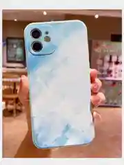 Голубой чехол для iPhone 7 / 8, 11, 12, акварель