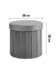 Серый пуф складной с ящиком Store Round