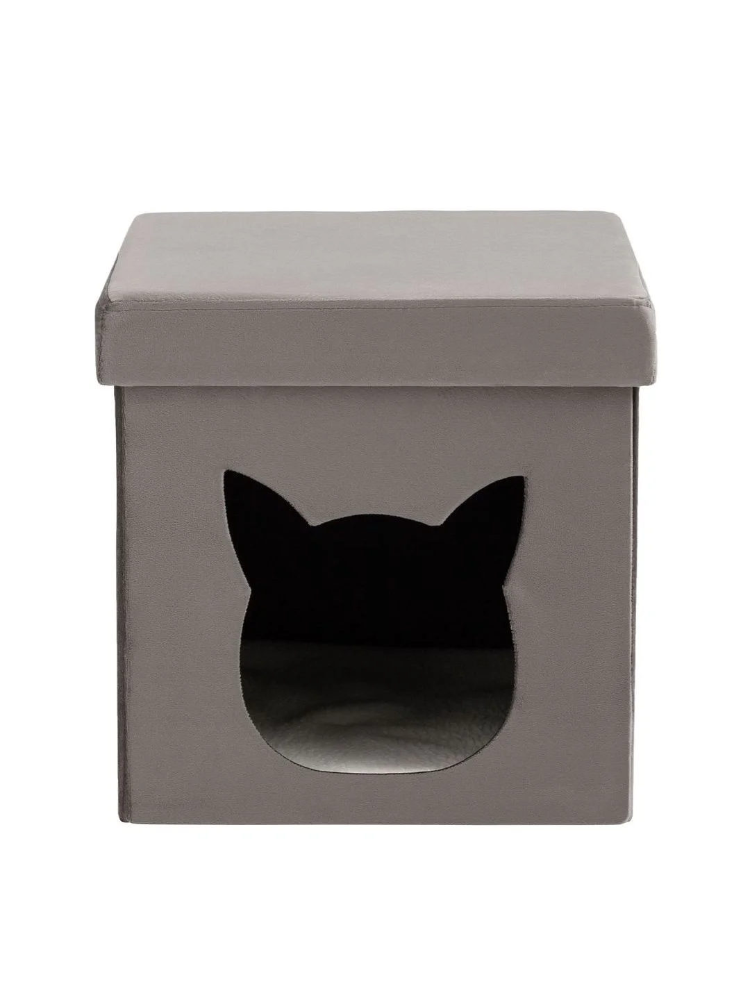 Серый пуф складной с ящиком Store Pet