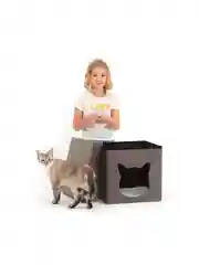 Серый меланж пуф складной с ящиком Store Pet