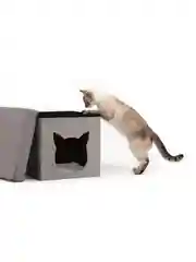 Серый меланж пуф складной с ящиком Store Pet