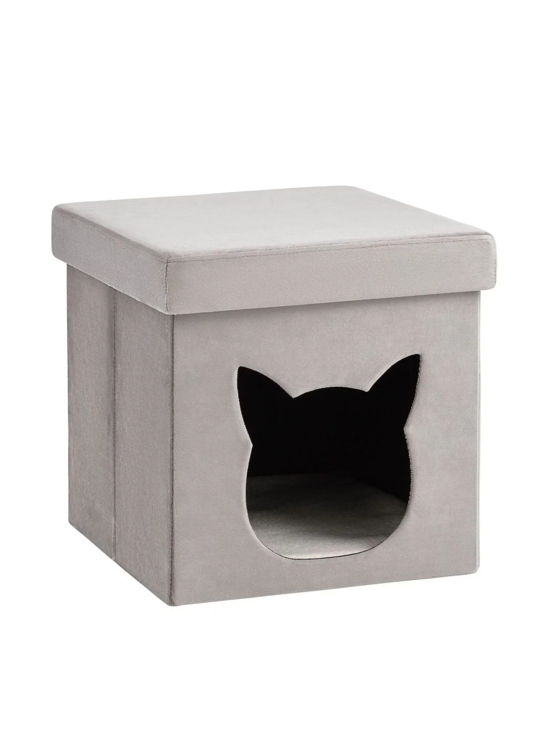 Серый меланж пуф складной с ящиком Store Pet