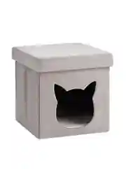 Серый меланж пуф складной с ящиком Store Pet