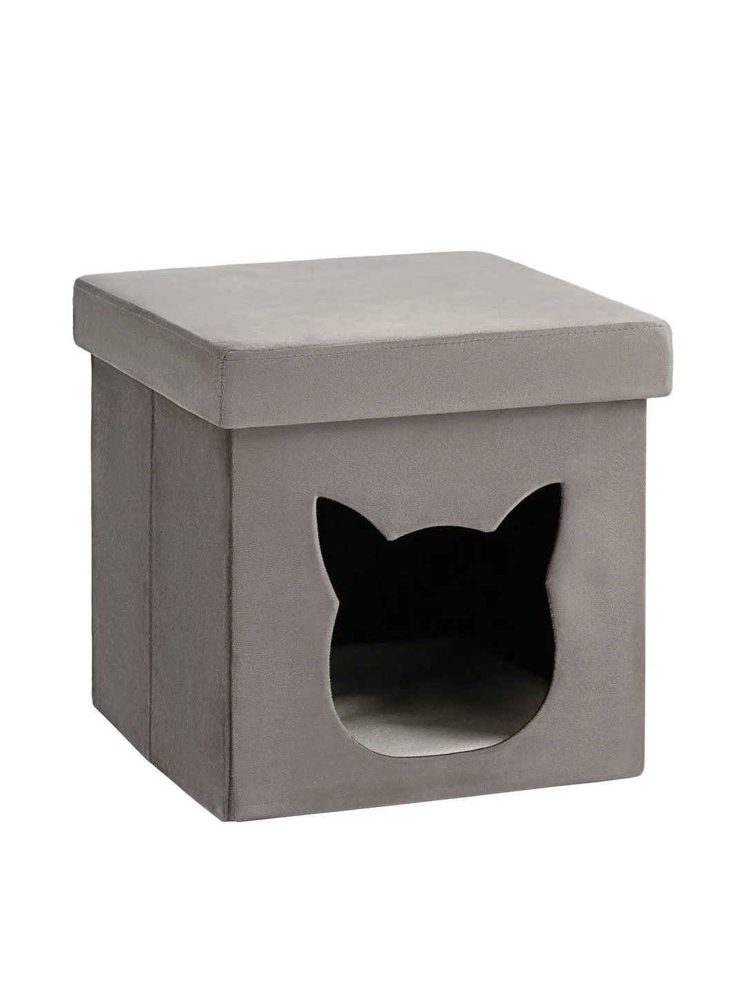 Серый пуф складной с ящиком Store Pet