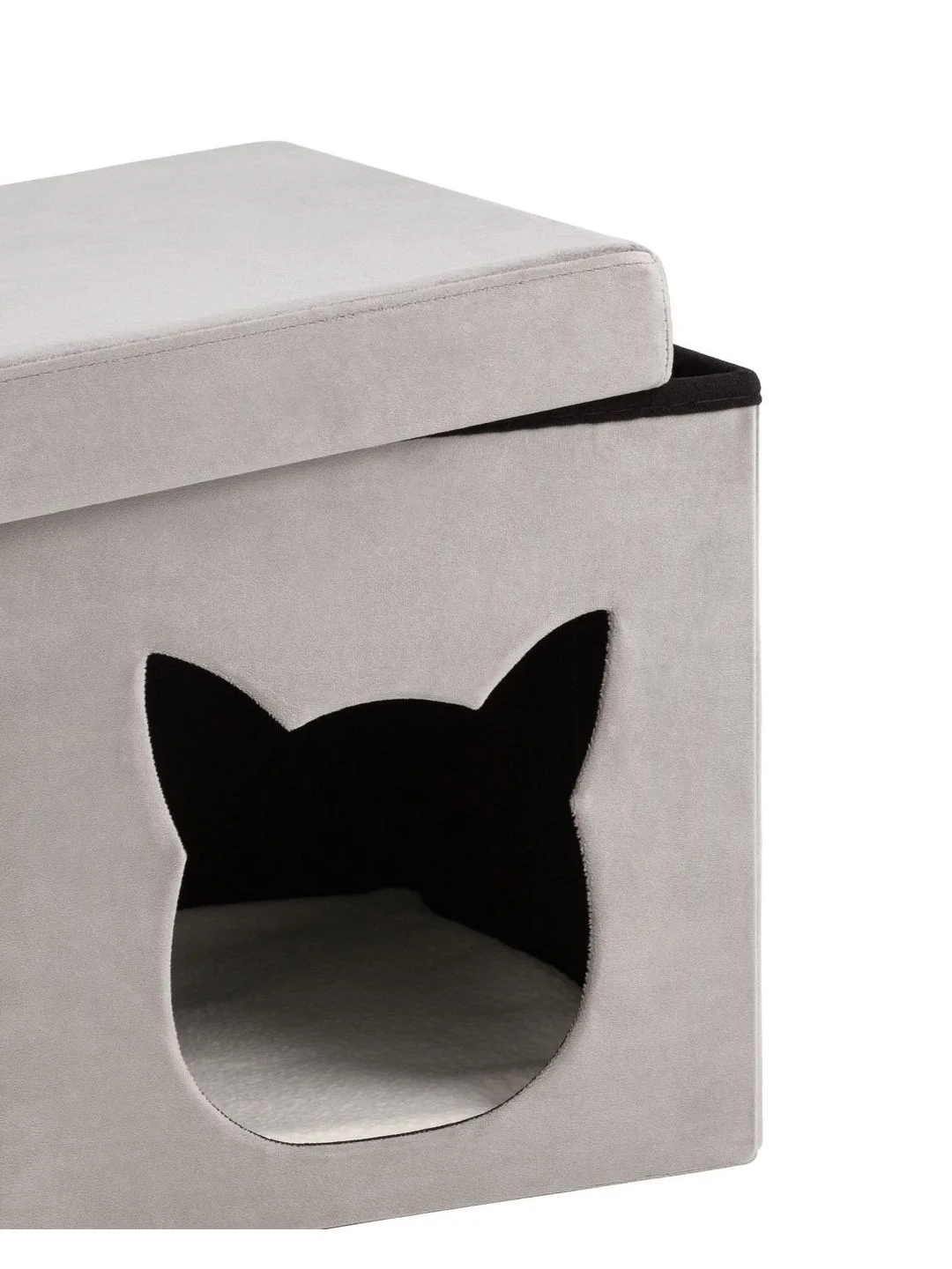 Серый меланж пуф складной с ящиком Store Pet