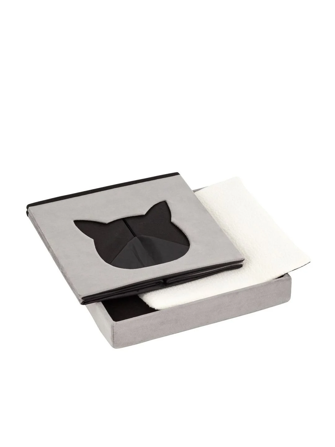 Серый меланж пуф складной с ящиком Store Pet