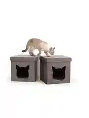Серый меланж пуф складной с ящиком Store Pet