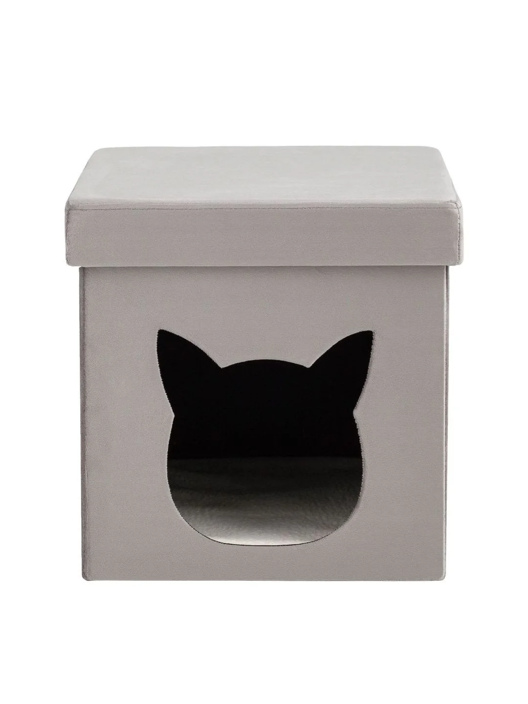 Серый меланж пуф складной с ящиком Store Pet