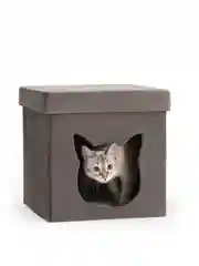 Серый меланж пуф складной с ящиком Store Pet