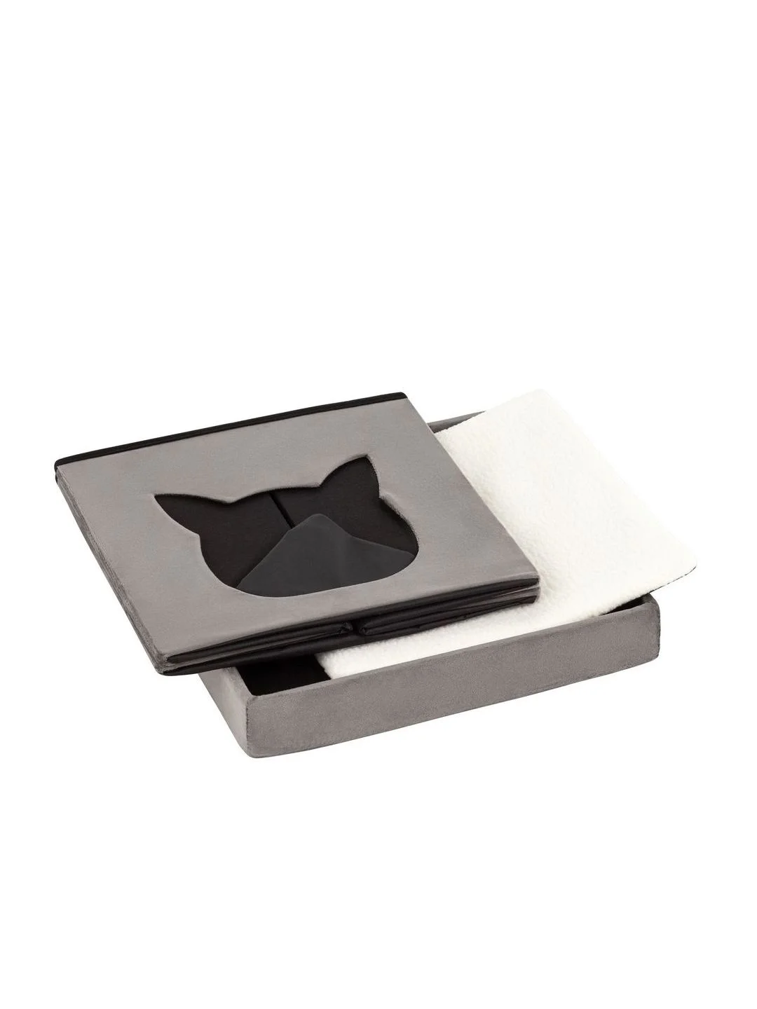 Серый пуф складной с ящиком Store Pet