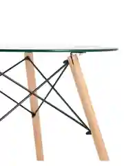 Белый стол для кухни обеденный круглый DSW