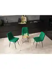 Белый стол для кухни обеденный круглый DSW