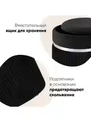 Серебряный пуф Миранда с ящиком, серебро