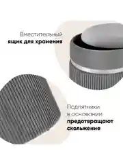 Хром пуф Миранда с ящиком, серебро