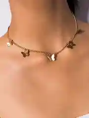 Цепочка с бабочками, чокер с бабочками на шею