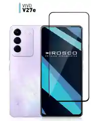 Прозрачный стекло для Vivo V27e защитное ROSCO закаленное прозрачное олеофобное покрытие черная рамка