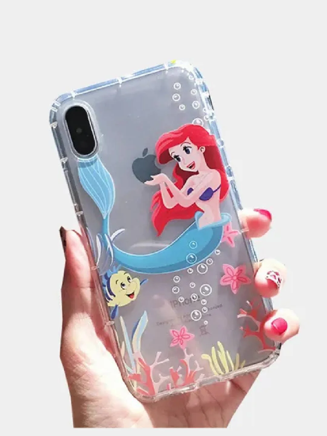 Голубой чехол для iPhone 11, 12, 12 Pro, 7, 8 "Русалочка"