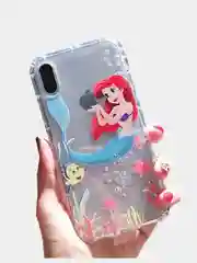 Голубой чехол для iPhone 11, 12, 12 Pro, 7, 8 "Русалочка"