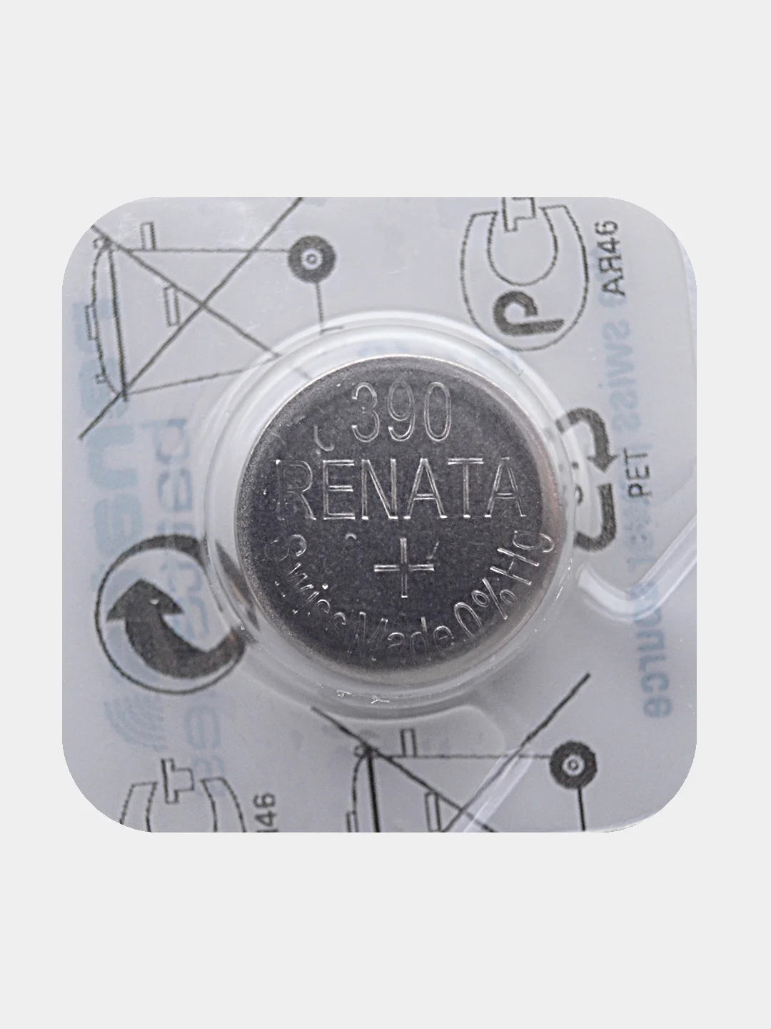 Батарейка Renata 390 (SR1130SW, V390), 1.55V, 80 mAh, Швейцария, 1 штука