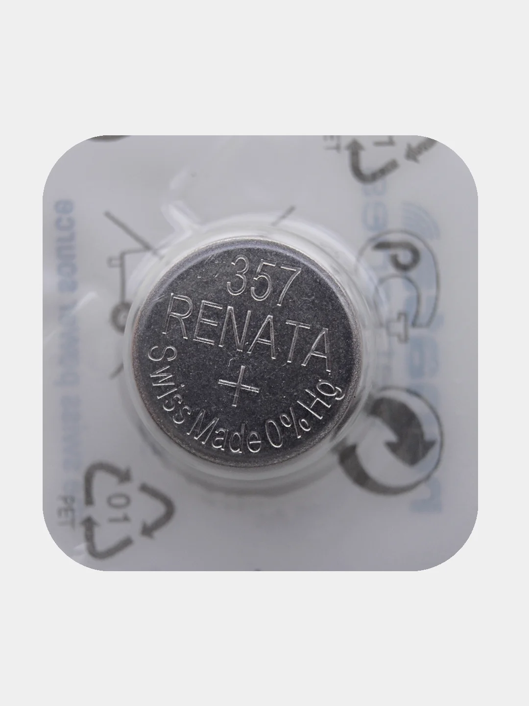 Батарейка Renata 357 (SR44W, V357), 1.55V, 190 mAh, Швейцария, 1 штука