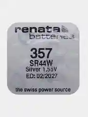 Батарейка Renata 357 (SR44W, V357), 1.55V, 190 mAh, Швейцария, 1 штука