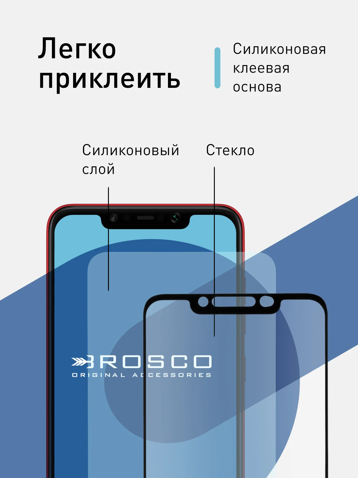 1-2 шт стекло для Xiaomi Pocophone F1 защитное ROSCO прозрачное олеофобное с черной рамкой