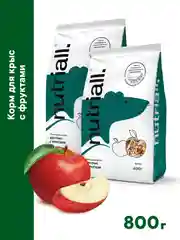 Полнорационный корм Nutriall для крыс с фруктами, 2 упаковки