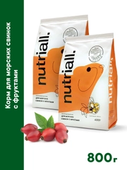 Полнорационный корм Nutriall для морских свинок с фруктами, 2 упаковки