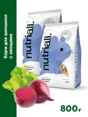 Полнорационный корм Nutriall для шиншилл с овощами, 2 упаковки