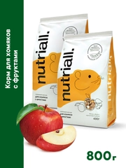 Полнорационный корм Nutriall для хомяков с фруктами, 2 упаковки