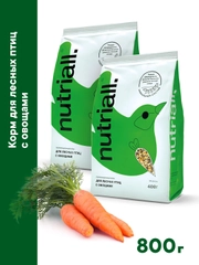 Полнорационный корм Nutriall для лесных птиц с овощами, 2 упаковки