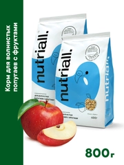 Полнорационный корм Nutriall для волнистых попугаев с фруктами, 2 упаковки