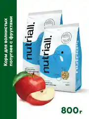 Полнорационный корм Nutriall для волнистых попугаев с фруктами, 2 упаковки
