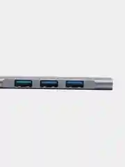 Серый usb HUB 3.0 на 4 порта, Разветвитель Type-C HUB 3.0, концентратор, юсб хаб