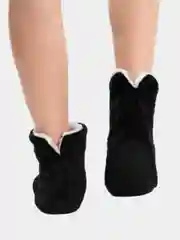 Черный домашние утепленные тапочки-сапожки