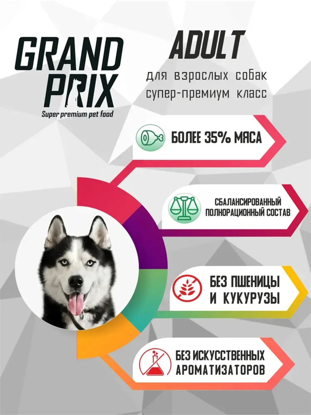 Корм для собак Grand Prix Large Adult, с курицей, 2,5 кг