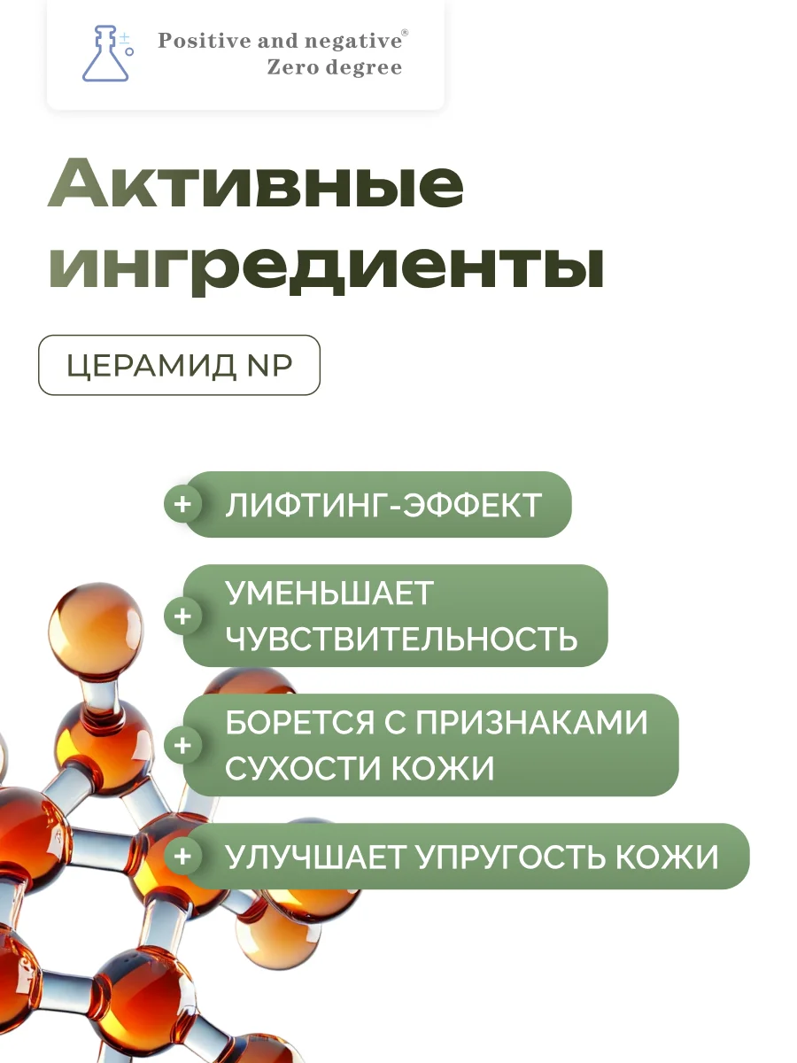 Коллагеновый омолаживающий укрепляющий крем для лица Positive and negative Zero degree