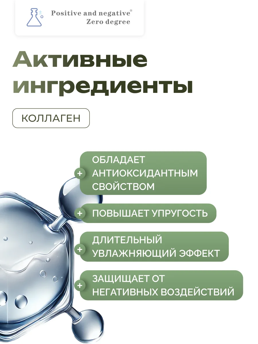 Коллагеновый омолаживающий укрепляющий крем для лица Positive and negative Zero degree