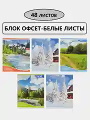 Ледяной тетрадь общая в клетку, 48 листов, обложка из картона