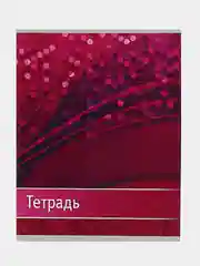 Бордовый тетрадь общая в клетку, 48 листов, обложка из картона