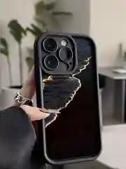 Черный чехол для iPhone 11 12 13 14 15 16 Pro Max XR Plus с принтом силиконовый айфон