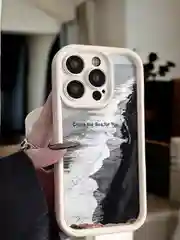 Бежевый меланж чехол для iPhone 11 12 13 14 15 Pro Max XR Plus с принтом силиконовый айфон