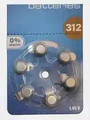 Батарейки Renata ZA312 (PR41) для слуховых аппаратов, 1.4V, Германия, 6 штук (1 блистер)