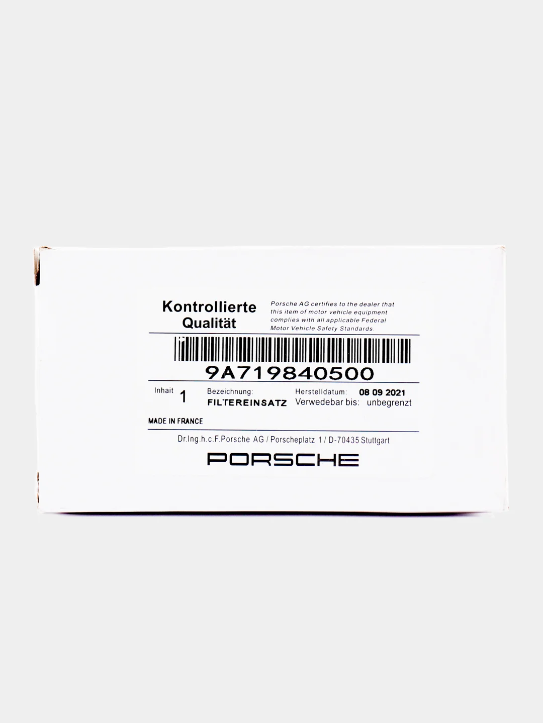 Белый фильтр Масляный 9A719840500 Porsche