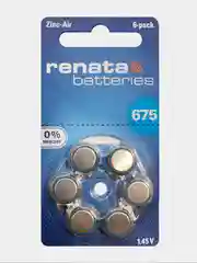 Батарейки Renata ZA675 (PR44) для слухового аппарата, 1.4V, Германия, 6 штук (1 блистер)