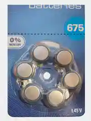 Батарейки Renata ZA675 (PR44) для слухового аппарата, 1.4V, Германия, 6 штук (1 блистер)
