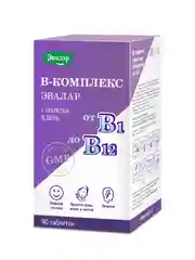 Витамины группы В Эвалар, В-комплекс от В1 до В12, 90 штук по 0,2 г