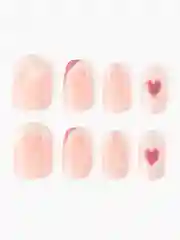 Розовый накладные ногти с дизайном